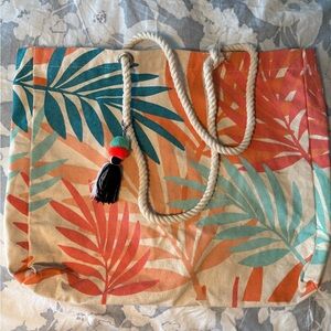 Tropical Canvas Tote Bag - Multicolor